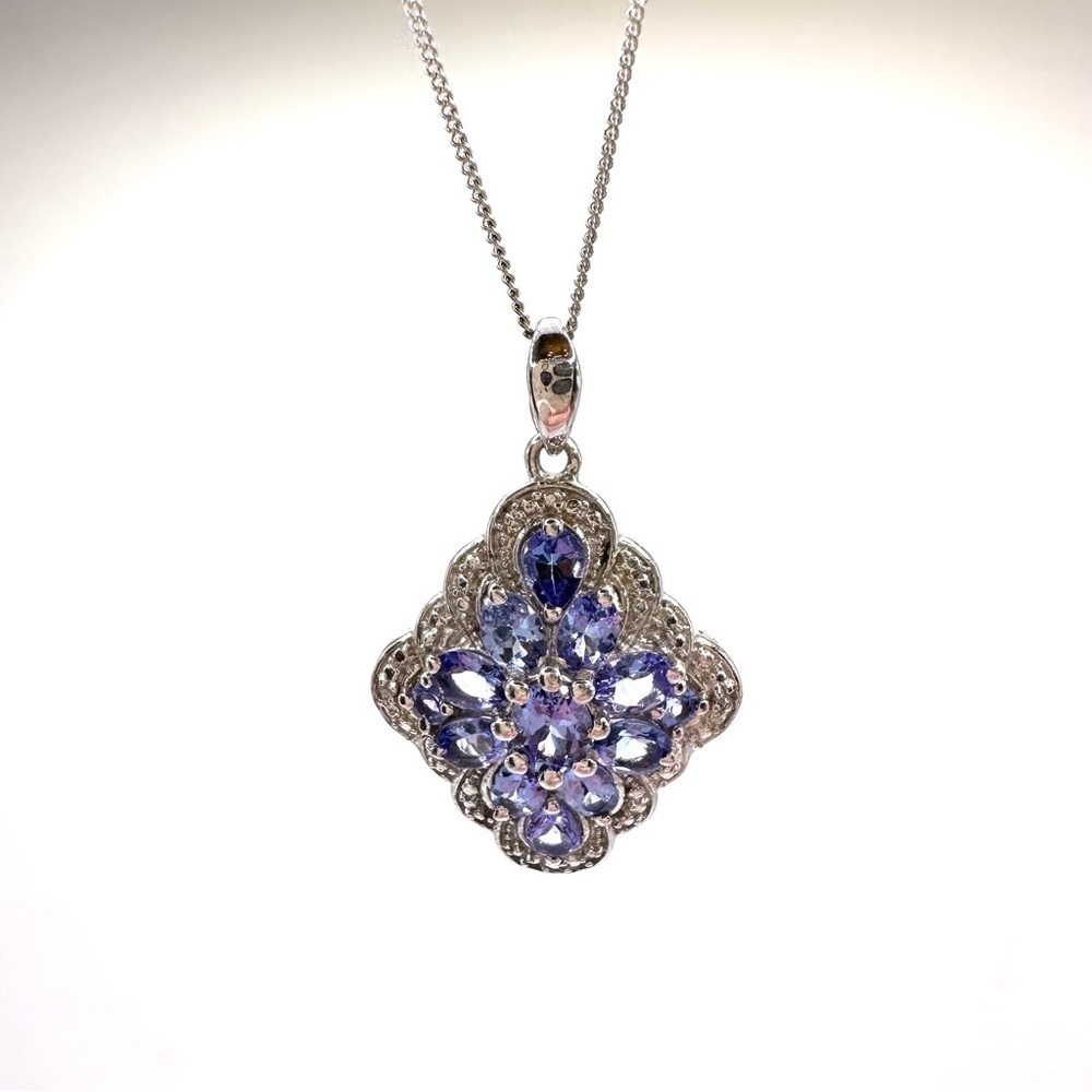 CZ and Sterling Silver Pendant Necklace | N112